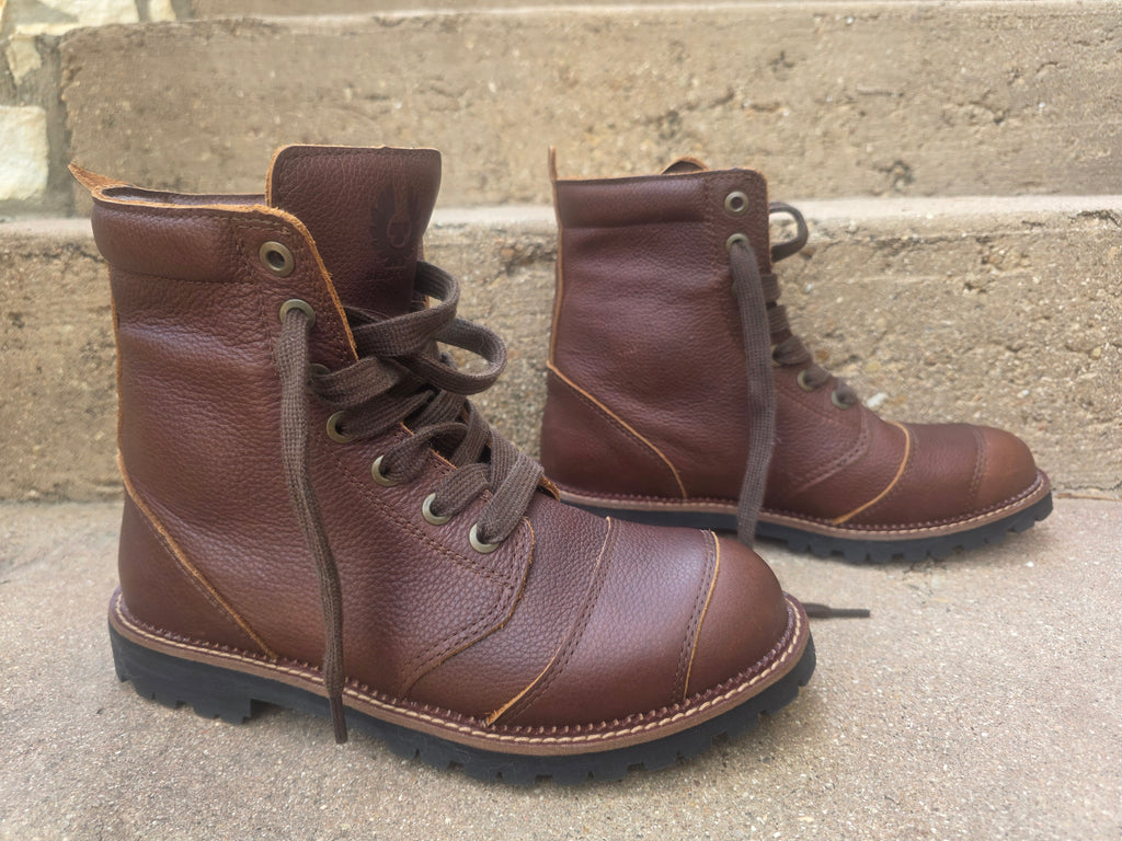 Belstaff Resolve Leather Motorcycle Boots – Brown – Men's US 7 / EU 39 Like NEW