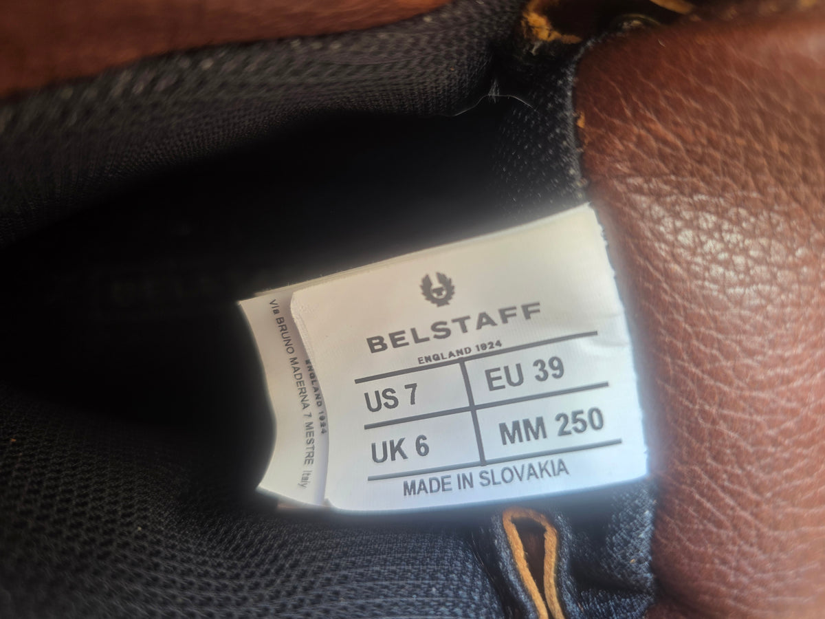 Belstaff Resolve Leather Motorcycle Boots – Brown – Men's US 7 / EU 39 Like NEW