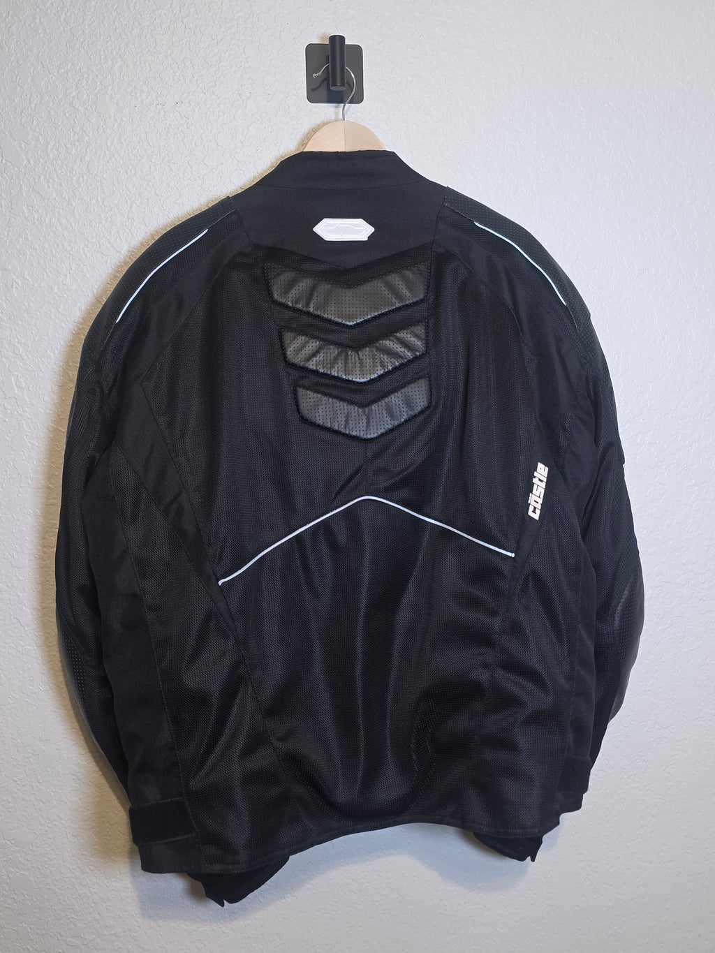 Castle Streetwear Men’s Mesh Motorcycle Jacket – Black – Size 2XL