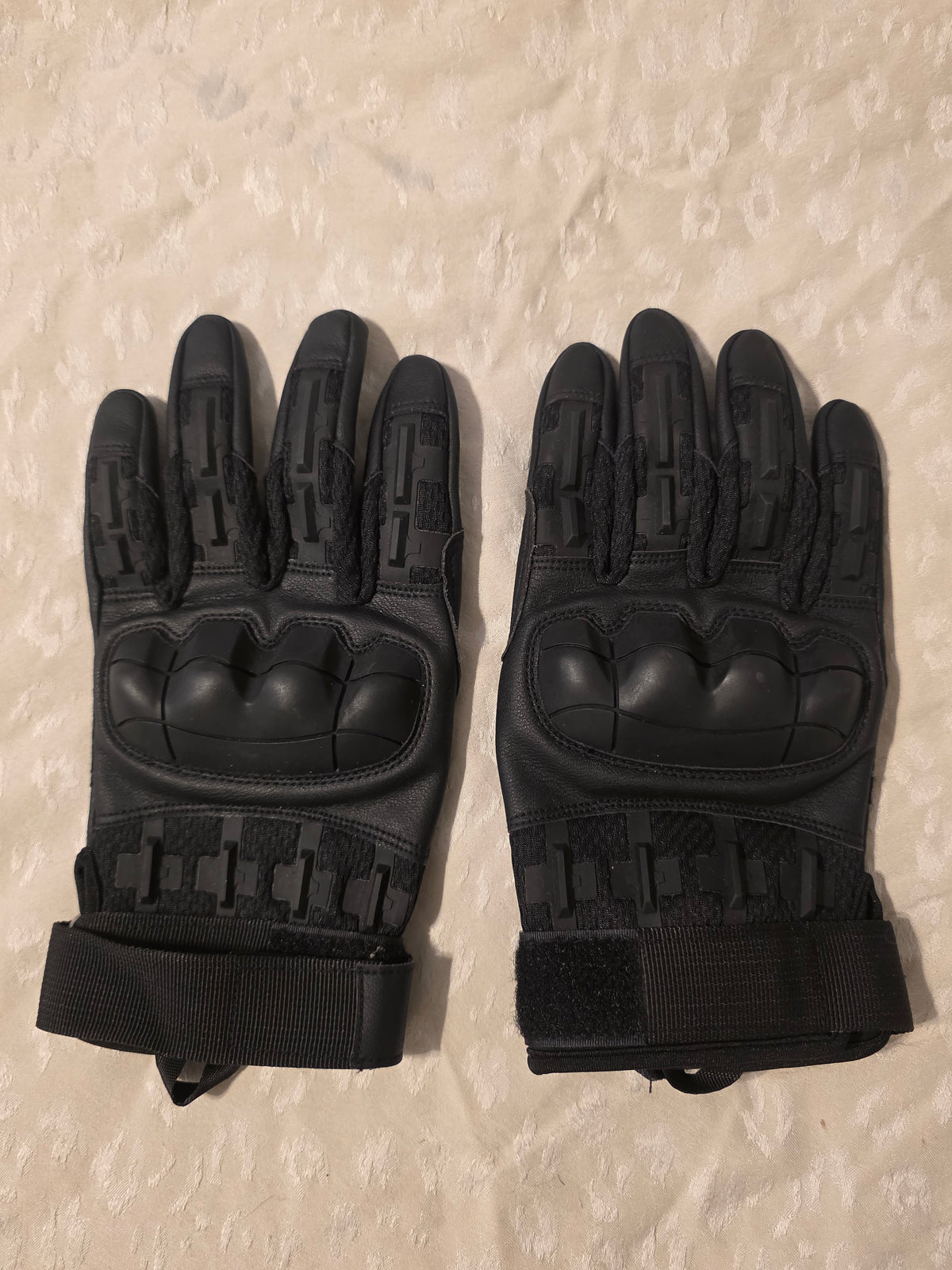 Black Armored Motorcycle Gloves – XL Men