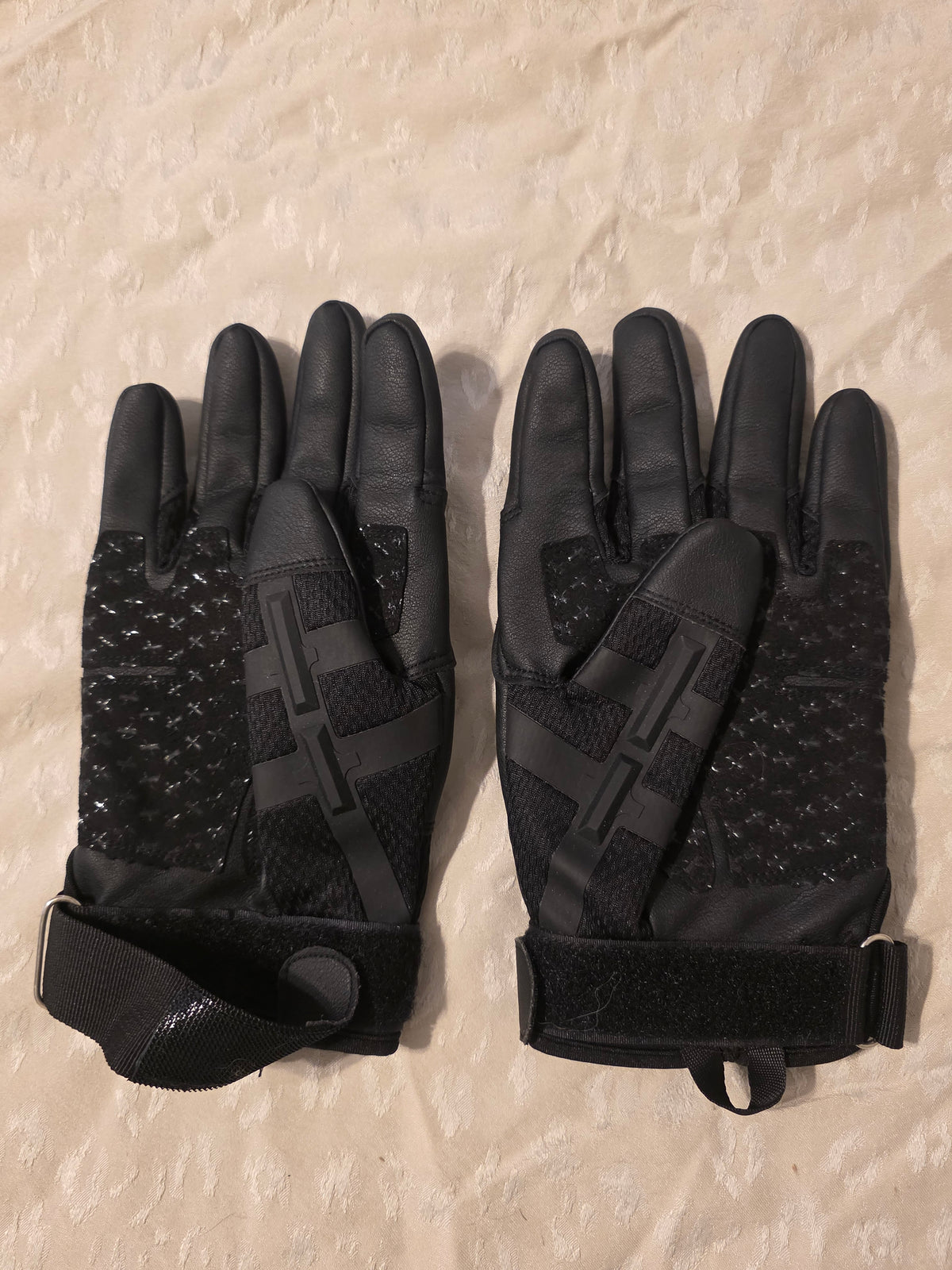Black Armored Motorcycle Gloves – XL Men