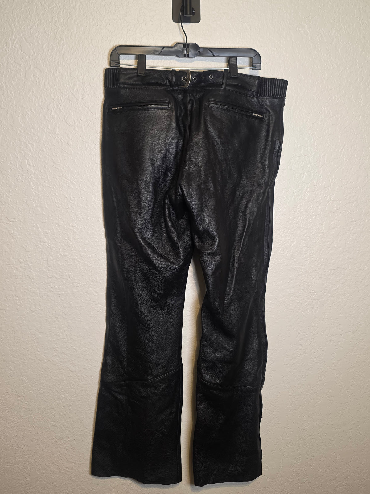 Power Trip Black Diamond Women’s Leather Motorcycle Overpants – Black – Size 12/L